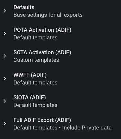 Activity templates
